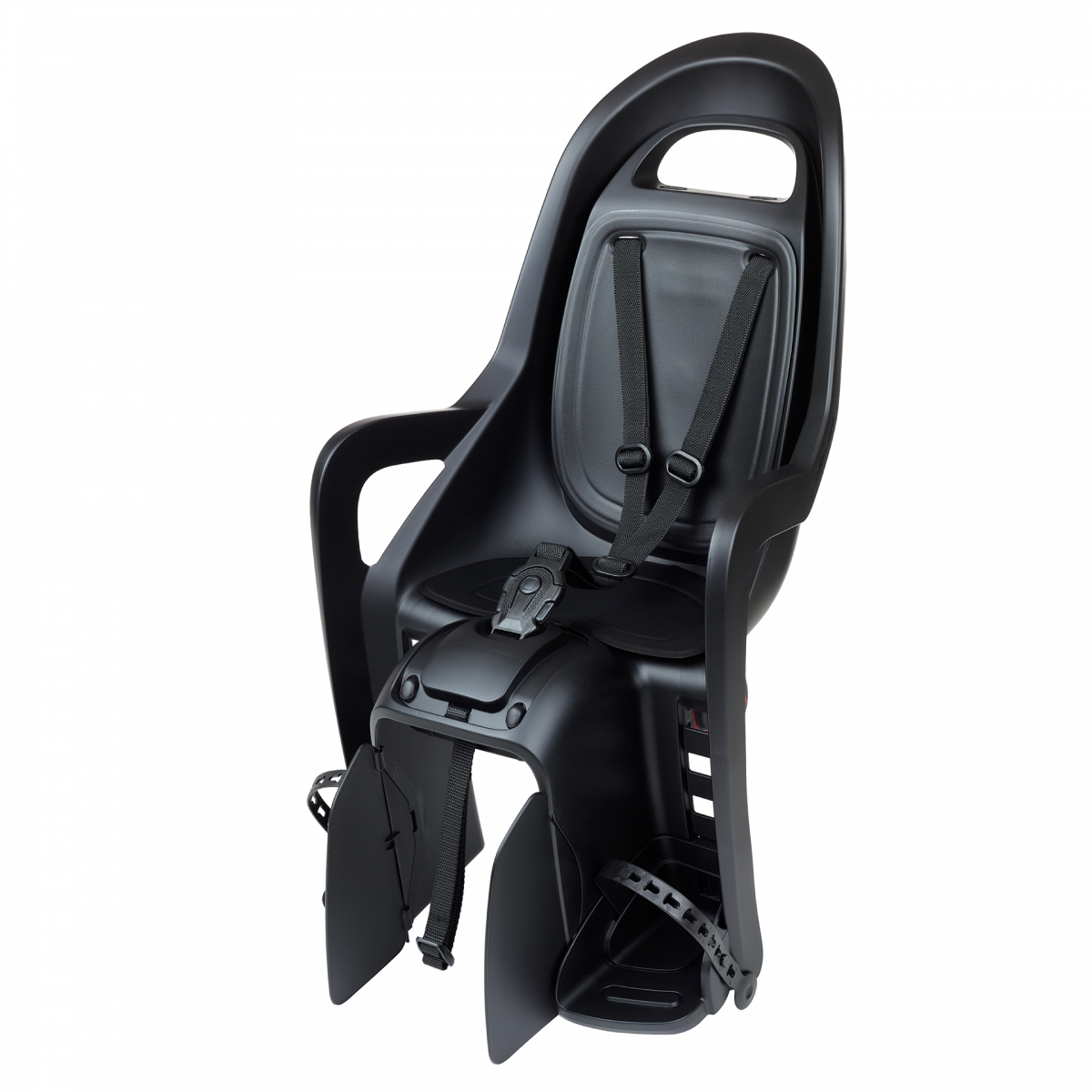 Polisport Groovy CFS – Siège Enfant Vélo Porte-Bagages, 9-22 Kg, Confort & Sécurité Maximal (Noir/Gris)