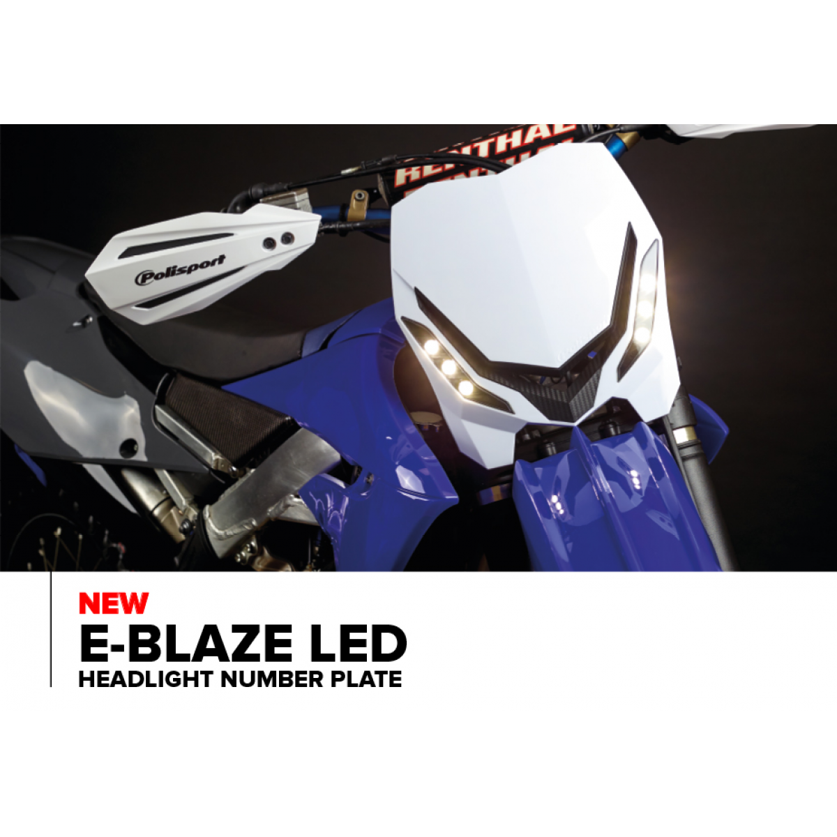 Polisport E-Blaze Universal Headlight Mask With LED Light For Motocross - White